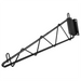 Phoenix black epoxy wire shelving wall bracket with triangular truss and mounting plate, side view