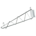 Phoenix chrome wire shelving wall bracket with triangular truss and mounting plate, side view