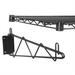 Phoenix black epoxy wire wall bracket shown supporting a black wire shelf, angled side view