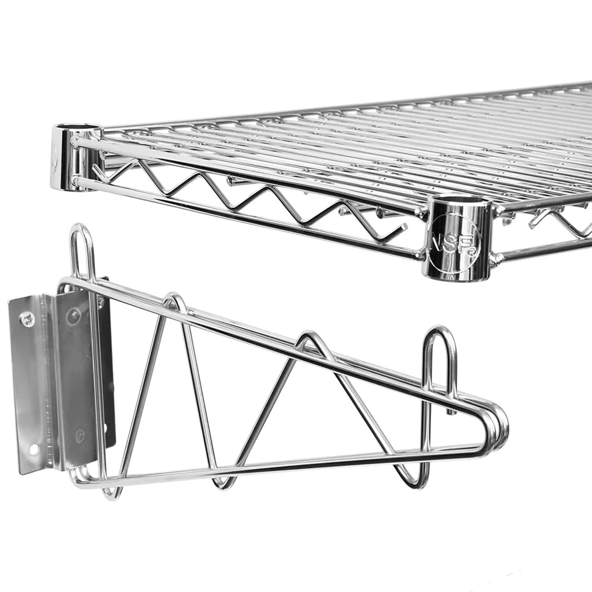 Phoenix Wire Chrome/Black Epoxy Wall Brackets (Set of 2)-Phoenix Food Equipment
