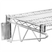 Phoenix chrome wire wall bracket holding a chrome wire shelf, close-up of the mounting plate and collar