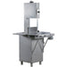 Pro-Cut KS-120 floor model band saw in stainless steel with sliding meat table and pusher plate, alternate angle view