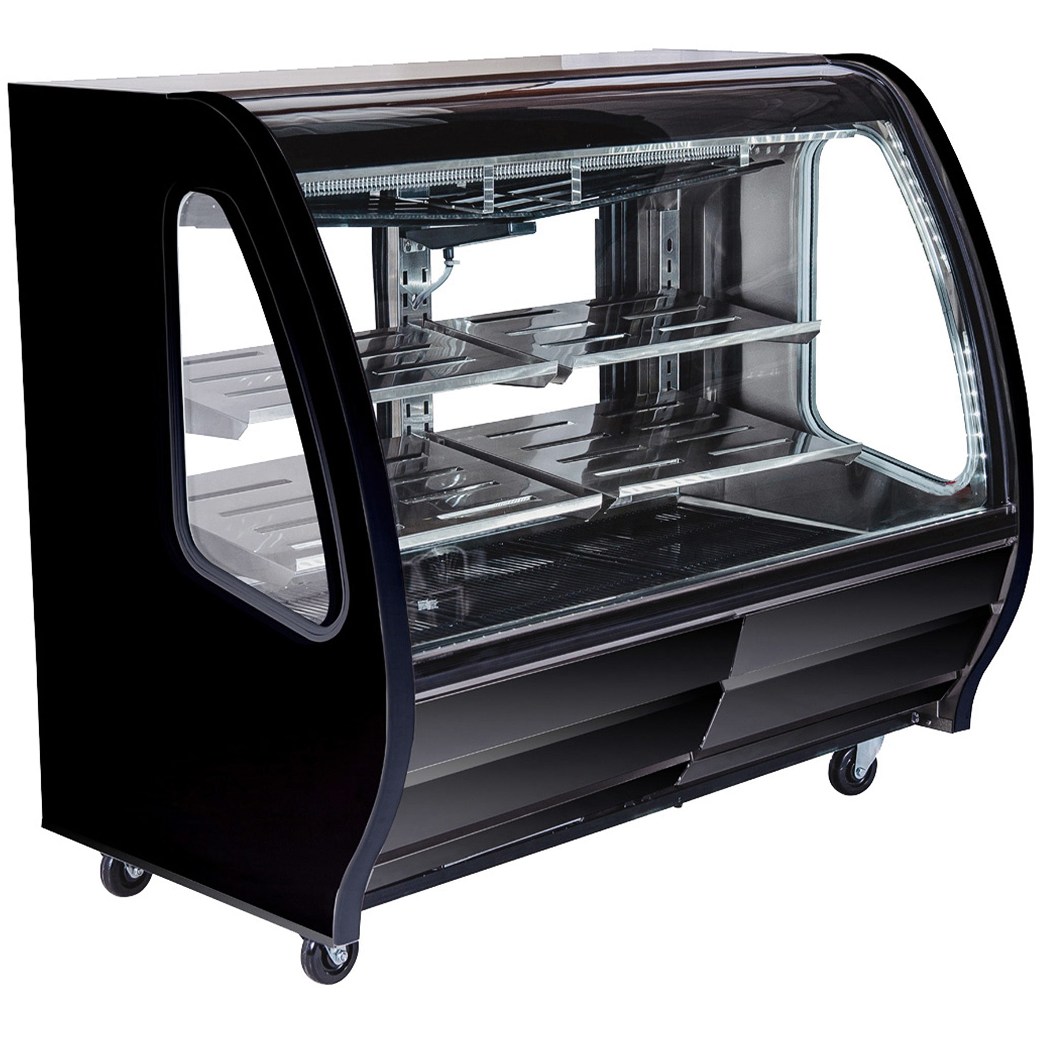 Pro-Kold DDC-60 Curved Glass 56" Refrigerated Deli Case - Available in White, Black or S/S Finish-Phoenix Food Equipment