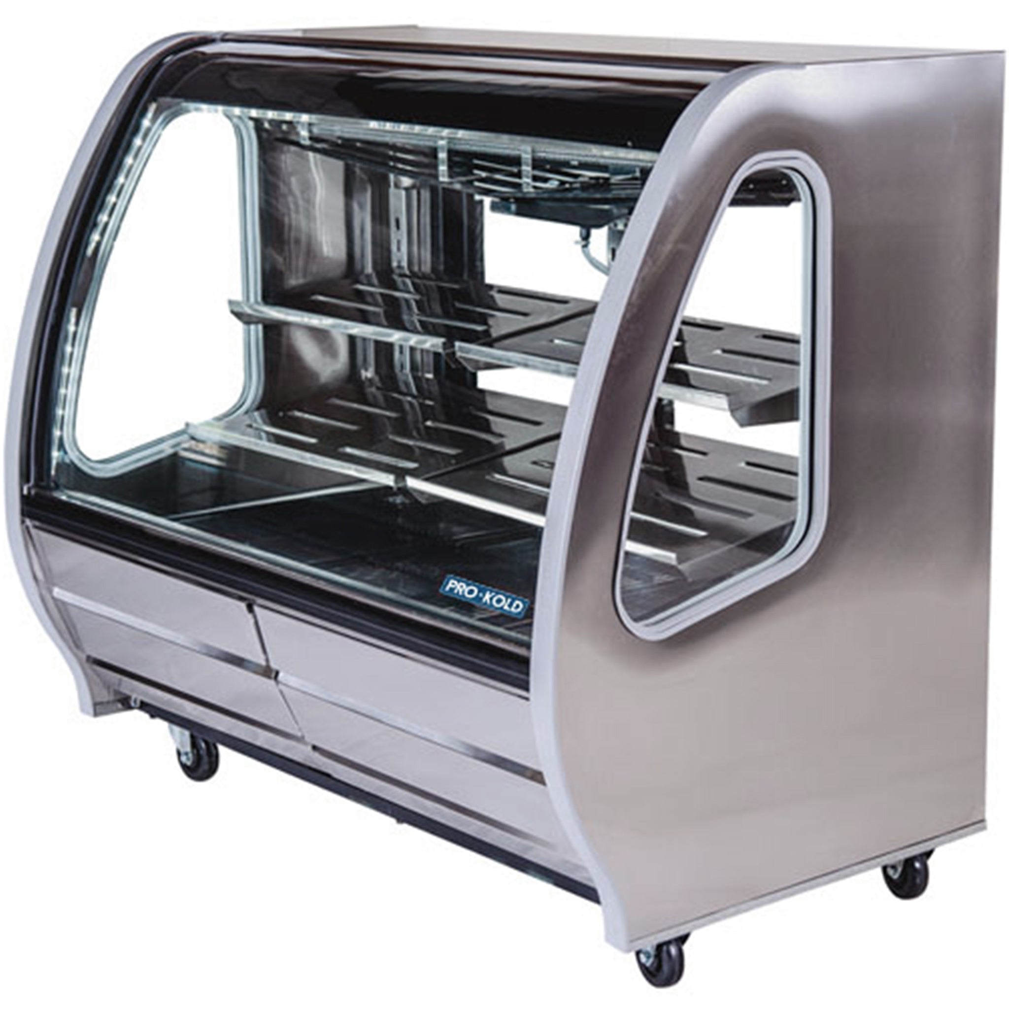 Pro-Kold DDC-60 Curved Glass 56" Refrigerated Deli Case - Available in White, Black or S/S Finish-Phoenix Food Equipment
