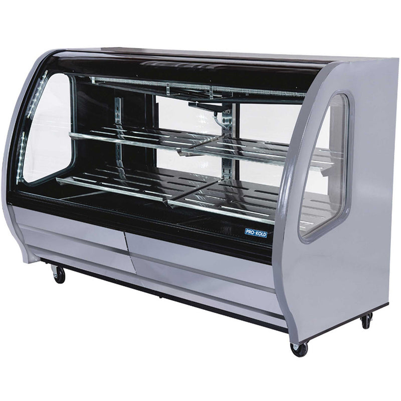 Pro-Kold DDC-80 Curved Glass 74" Refrigerated Deli Case - Available in White, Black or S/S Finish-Phoenix Food Equipment