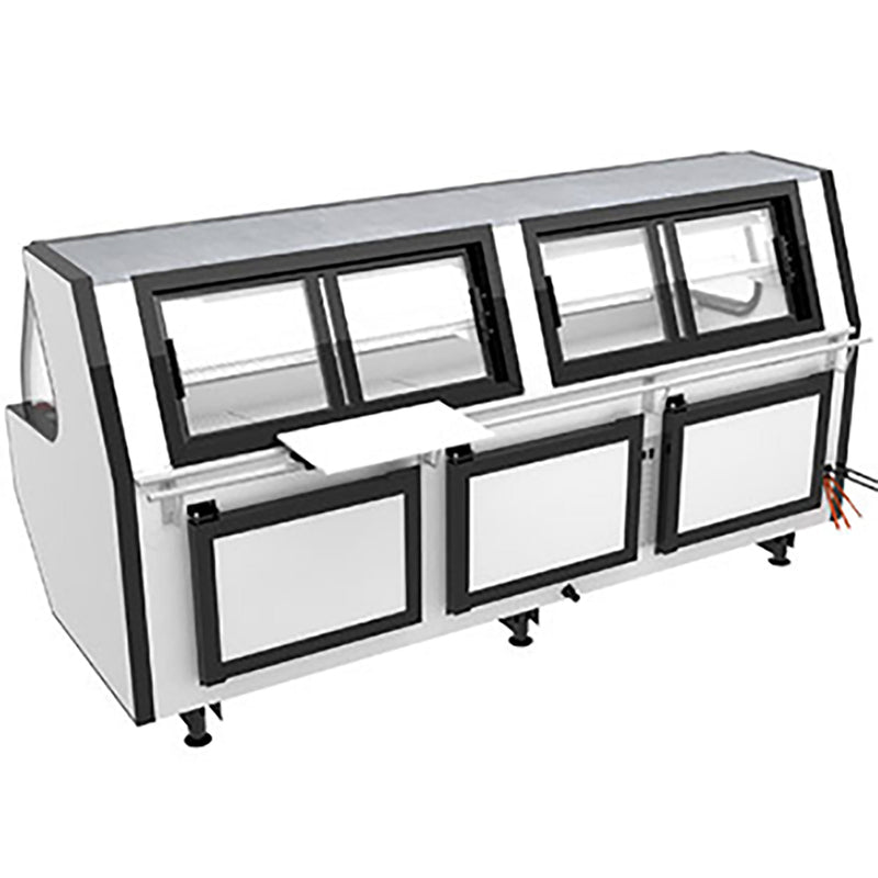 Pro-Kold MCRU-100-W Curved Glass 99" Refrigerated Fresh Meat Display Case - REMOTE CONDENSING UNIT, NOT INCLUDED-Phoenix Food Equipment