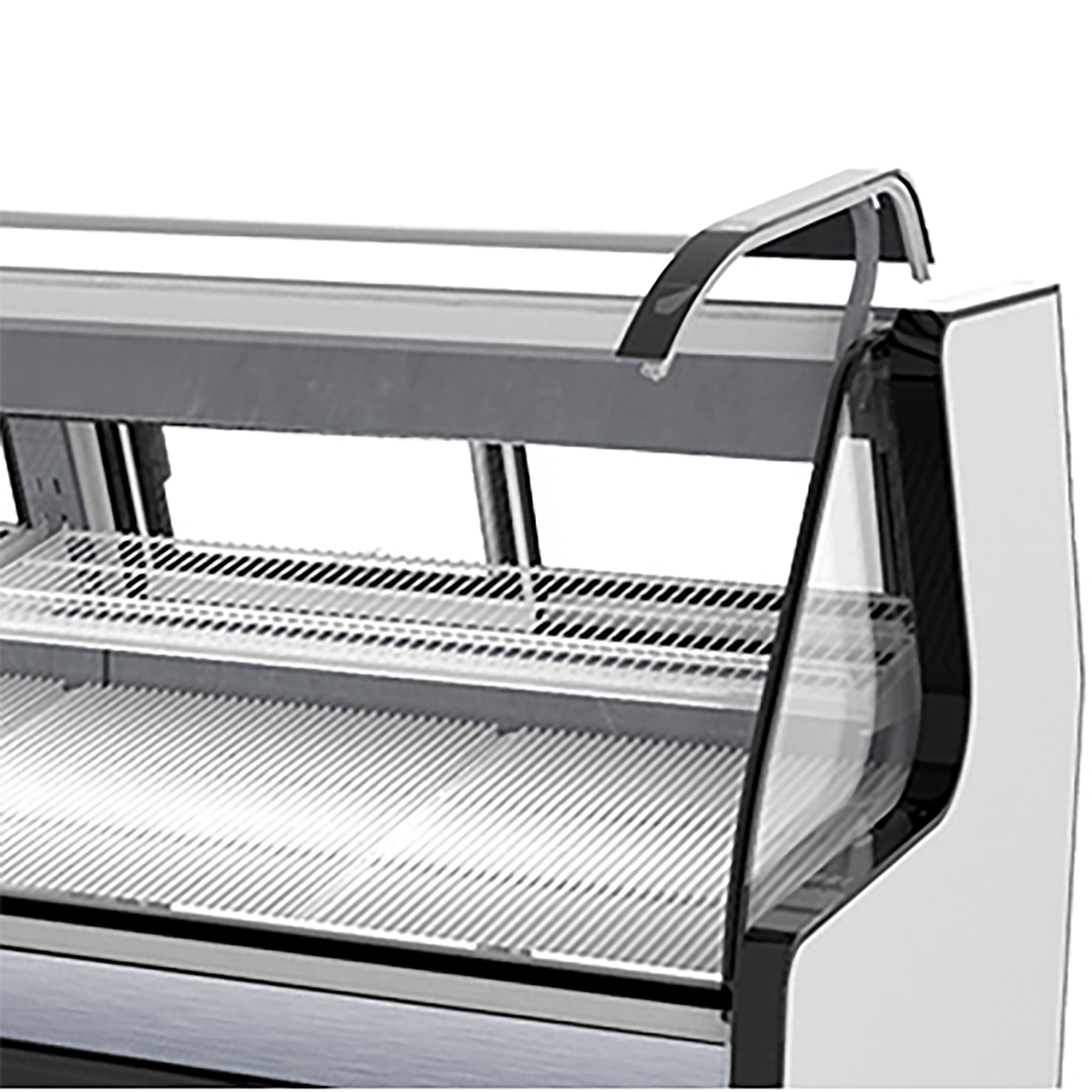 Pro-Kold MCRU-100-WL Curved Glass 99" Refrigerated Fresh Meat Display Case with Front Lift Glass - REMOTE CONDENSING UNIT, NOT INCLUDED-Phoenix Food Equipment