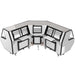 Pro-Kold MCRU-52-W refrigerated fresh meat display case shown in a corner case lineup, rear view with service doors