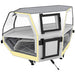 Pro-Kold MCRU-52-WC curved glass corner connection unit meat case, cutaway rear view showing insulation and doors