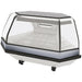 Pro-Kold MCRU-52-WC curved glass corner connection unit refrigerated fresh meat display case, front angled view