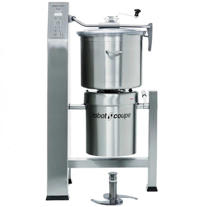 Robot Coupe BLIXER 45 floor model bowl food processor with 47.6 qt stainless steel bowl on column stand, blade shown