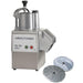 Robot Coupe CL50E ULTRA continuous feed food prep machine, all stainless steel body shown with two discs, angled view
