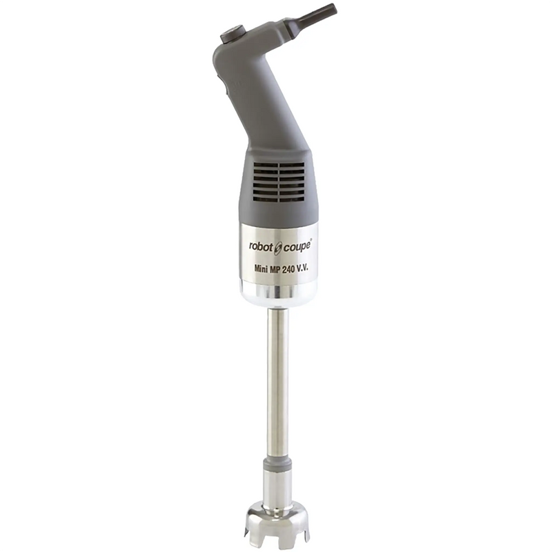 Robot Coupe MMP240VV variable speed commercial immersion blender with grey handle and 10 inch stainless steel arm