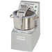 Robot Coupe R15 bowl cutter mixer food processor with 15.9 qt stainless steel bowl and locking lid, angled view
