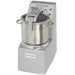 Robot Coupe R20 bowl cutter mixer food processor with 21.1 qt stainless steel bowl and locking lid, angled view