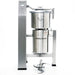 Robot Coupe R23T floor model bowl cutter mixer with 24.3 qt stainless steel bowl on column stand, blade shown below