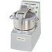 Robot Coupe R8 bowl cutter mixer food processor with 8.5 qt stainless steel bowl, clamp lid and grey base, angled
