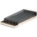 Rocky Mountain MB12-8 universal 12-inch add on charbroiler with cast iron grates over a stainless steel drip tray