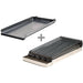 Rocky Mountain MGB12-8 universal 12-inch add on griddle and charbroiler combo showing the griddle plate and grate