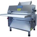 Somerset CDR-2000 double pass dough sheeter with 20-inch rollers, stainless steel body and white dough trays, angled view