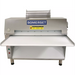 Somerset CDR-2500 double pass dough sheeter, front view of the wide stainless steel housing and white dough trays