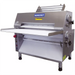 Somerset CDR-2500 double pass dough sheeter with 25-inch rollers, stainless steel body and wide dough trays, angled view
