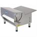 Somerset CDR-500 20-inch stainless steel dough and fondant sheeter with front conveyor folded up, angled view