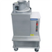 Somerset SDR-400T stainless steel dough rounder mounted on a stainless steel stand with casters, angled view