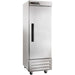 Traulsen Centerline CLBM-23R-FS-R 27-inch single solid door stainless steel reach-in refrigerator on casters, angled