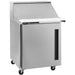 Traulsen Centerline CLPT-2708 28-inch single door stainless steel refrigerated sandwich prep table with lid raised