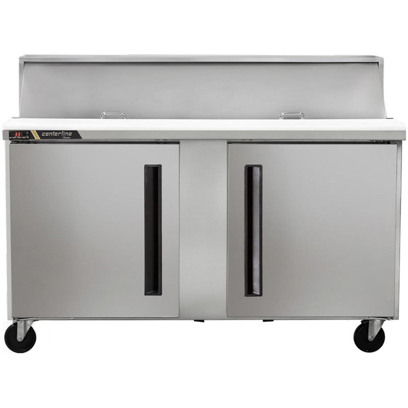 Traulsen Centerline CLPT-6024 60-inch mega top sandwich prep table with two stainless steel doors, front view