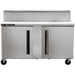 Traulsen Centerline CLPT-6024 60-inch mega top sandwich prep table with two stainless steel doors, front view