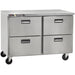 Traulsen Centerline CLUC-48R 48-inch refrigerated work table, four stainless steel drawer configuration on casters