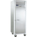 Traulsen G-Series G12010 30-inch single solid door stainless steel reach-in freezer on casters, angled view