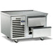 Traulsen TE036HT 36-inch stainless steel refrigerated chef base with two drawers, lower drawer pulled open