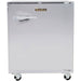 Traulsen UHT27-R 27-inch single door stainless steel undercounter refrigerator on casters, front view