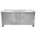 Traulsen UST7230-LR 72-inch two door stainless steel mega top sandwich prep table with lids closed, front view