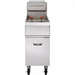 Vulcan 1GR45M natural gas/propane 45-50 lb stainless steel floor fryer with two baskets and door closed, front