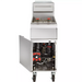 Vulcan 1GR65M natural gas/propane 65-70 lb floor fryer with the front door open showing the gas valve and controls