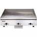 Vulcan HEG-E series heavy duty electric griddle, stainless steel with three control knobs, front view