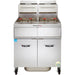 Vulcan PowerFry3 TR65 series fryer, two-fryer stainless steel battery with filter drawer, front view