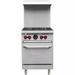 Vulcan SX24-4B natural gas/propane 24 inch stainless steel range with 4 open burners, backsplash and oven below