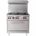 Vulcan SX36-6B natural gas/propane 36 inch stainless steel range with 6 open burners, backsplash and oven below