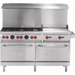 Vulcan SX60-6B24G natural gas/propane 60 inch stainless steel range with 6 burners, 24 inch griddle and two ovens