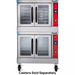 Vulcan VC44ED electric double stack convection oven with dual glass doors and red control panels, front view