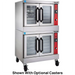 Vulcan VC55ED electric double stack convection oven, stainless steel with glass doors and optional casters