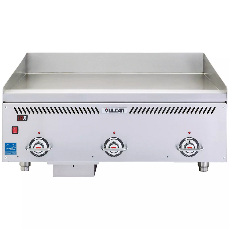 Vulcan VCCG-AS Series Natural Gas/Propane 24" Deep Electric Ignition Thermostatic Griddle - 24" to 72" Wide-Phoenix Food Equipment