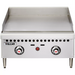 Vulcan VCRG24-T natural gas/propane 24 inch thermostatic griddle, front view of the two thermostat dials