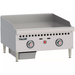 Vulcan VCRG24-T natural gas/propane 24 inch thermostatic countertop griddle in stainless steel, angled view