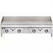 Vulcan VCRG48-T natural gas/propane 48 inch thermostatic countertop griddle in stainless steel with four thermostats